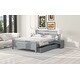 preview thumbnail 8 of 14, Gray Queen Headboard Platform Storage Bed with 2 Bedside