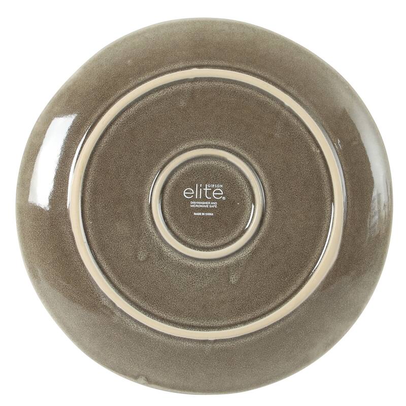 Gibson Elite Sandy Pines Stoneware Plates and Bowls Set - 12 Piece Reactive Glaze Dinnerware Set - Service for 4