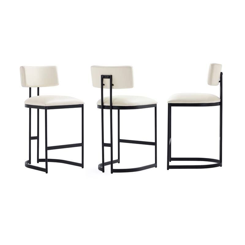 Manhattan Comfort Juno Metal Vegan Leather Counter Stool