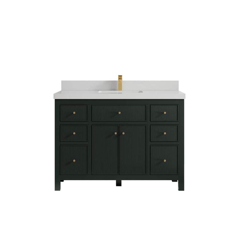 Willow Collections 48 in W x 22 in D Sonoma Free Standing Reeded Single Sink Bathroom Vanity with Countertop