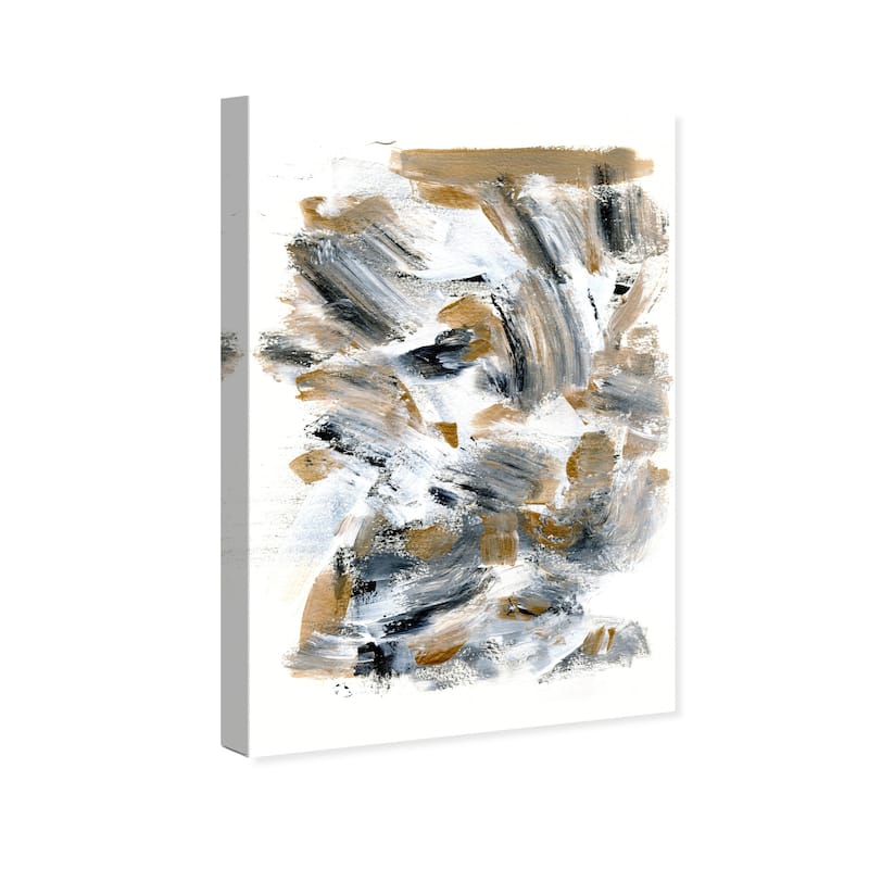 Wynwood Studio Abstract Woodchips White and Modern & Contemporary Wall Art Canvas Print