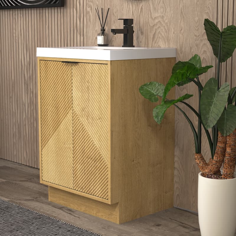 Milano 24" Freestanding Bathroom Vanity with White Acrylic Sink