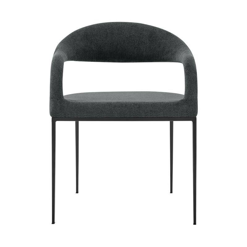 Diaz Morgan 5 Piece Round Glass Dining Table Set with Metal Frame and Upholstered Chairs