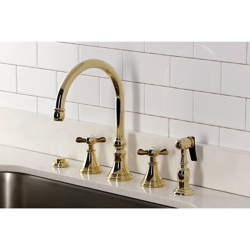 Kingston Brass KS279.BEXBS Essex 1.8 GPM Widespread Kitchen Faucet