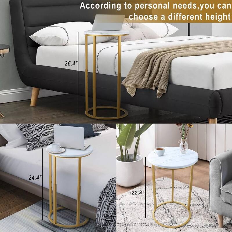 C-Shaped End Table - 15.8"D x 11.6"W x 27.4"H