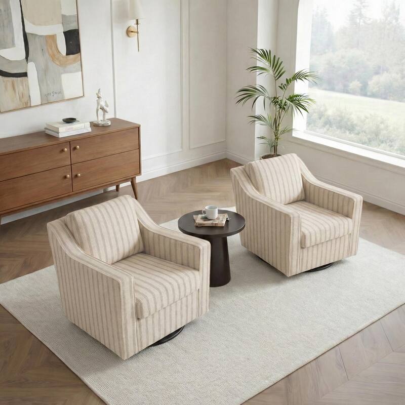 2 Set Modern Swivel Accent Arm Chair for Living Room