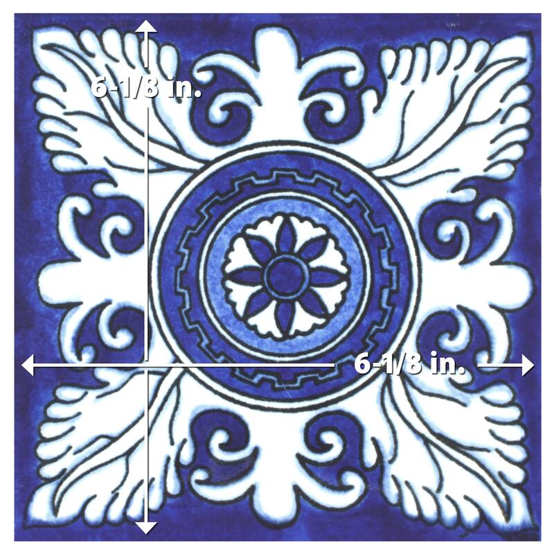 Merola Tile Provincial Deco Castelo 6" x 6" Porcelain Wall Tile - (1 Tile)