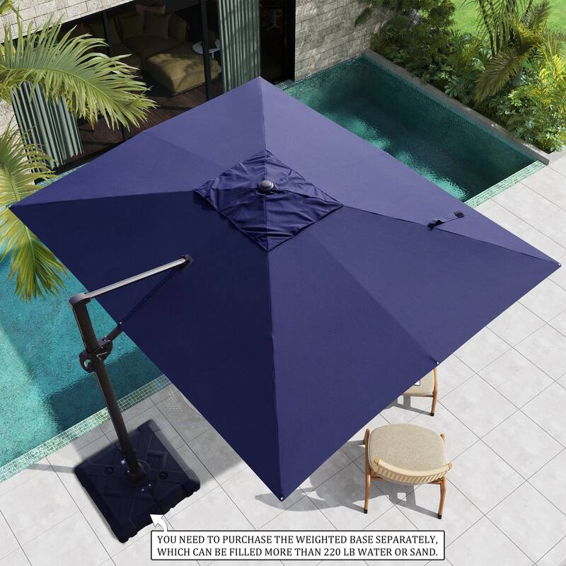 Outdoor Patio Umbrella 9 FT x 11 FT Cantilever-Offset Umbrella with No Base