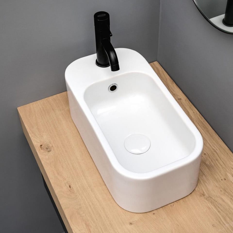 WS Bath Collections Cosa 18-7/8" Rectangle Ceramic Vessel Bathroom