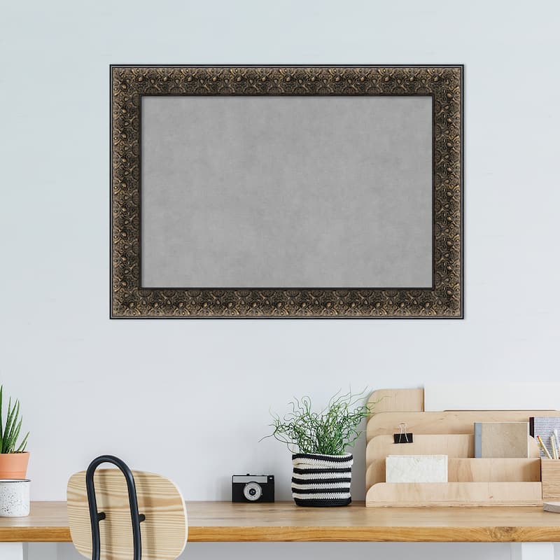 Amanti Art Intaglio Embossed Black Framed Magnetic Board