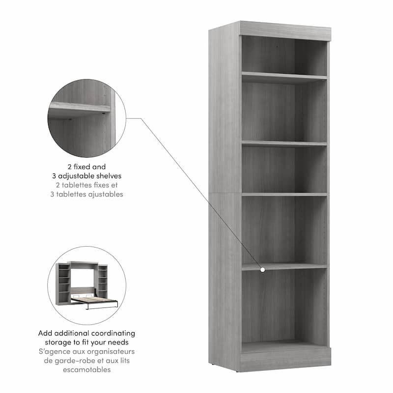 Pur 25W Closet Organizer, Tall Narrow Shelving Unit by Bestar