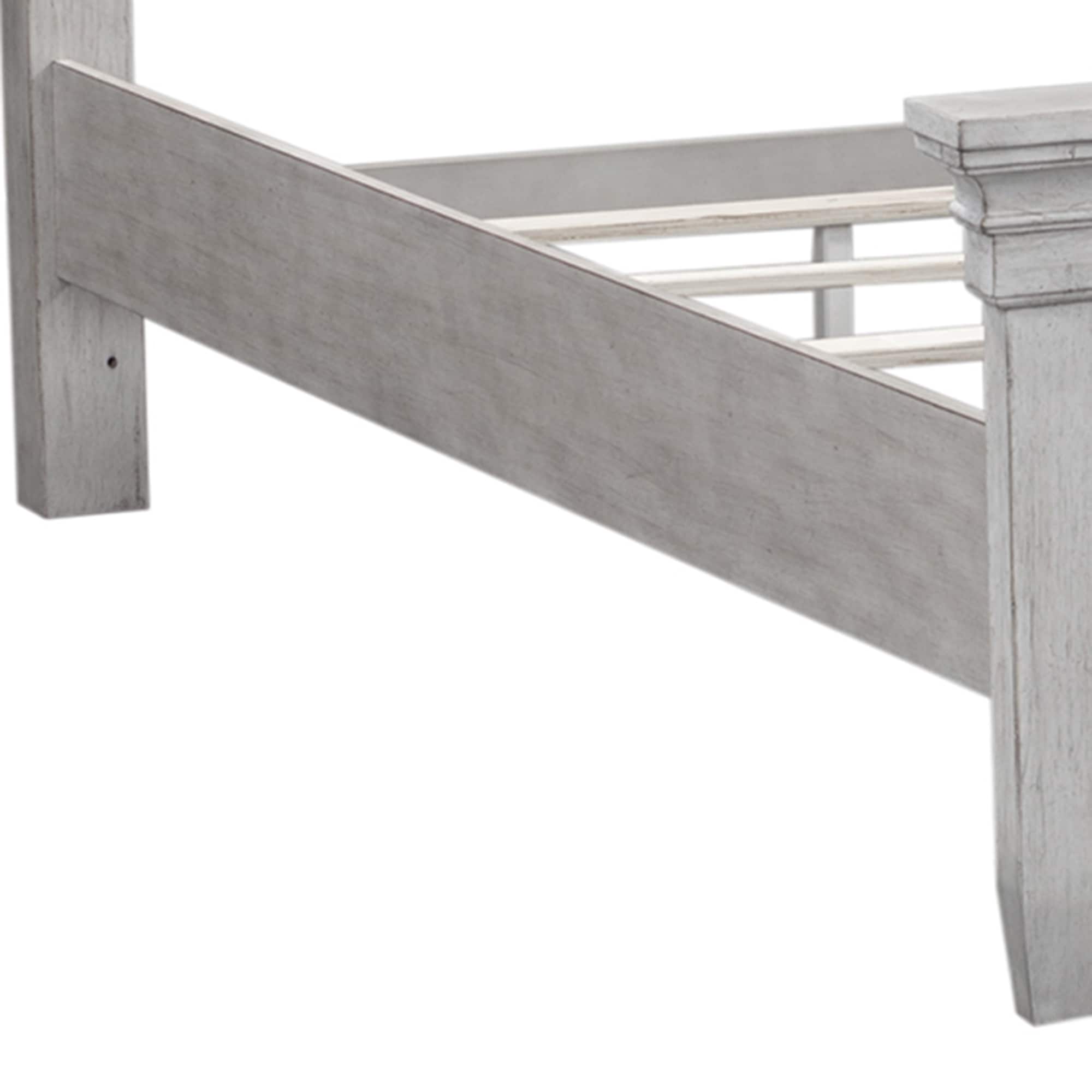 Heartland Antique White Tobacco Opt Queen Panel Bed - Overstock