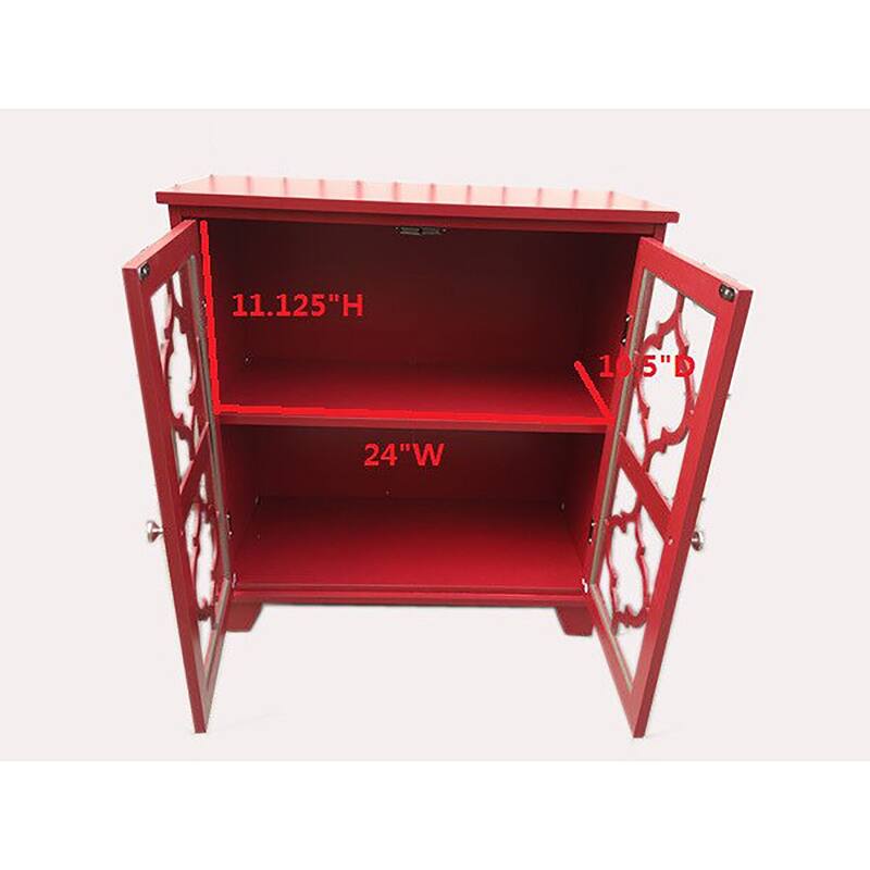 Copper Grove Lunaria Red Finish Wood Door Console Table