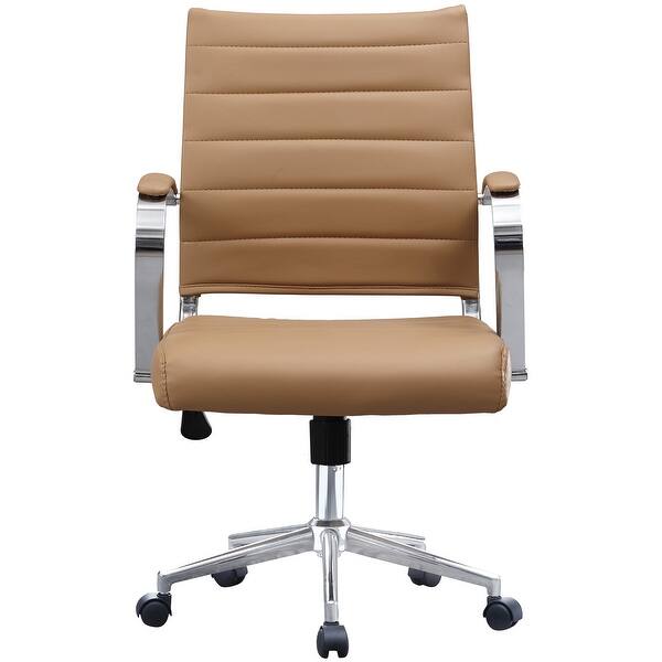 超人気 専門店 モリコー 店Desk Chair, Armless Office Chair Leather Swivel Task Mid  Back Ribbed ＿並行輸入品