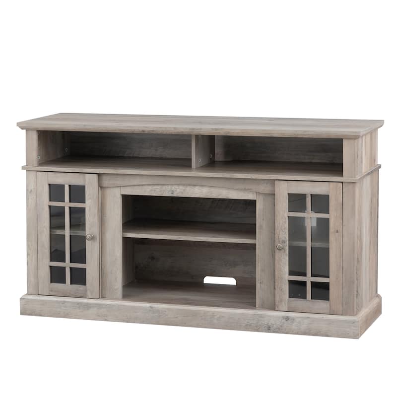 Gray 58" American Fireplace TV Stand with Electric Fireplace for TVs Up to 65"