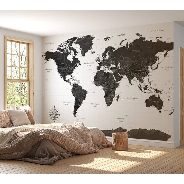 world map wallpaper bedroom