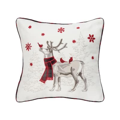 Christmas Frosty Deer Pillow