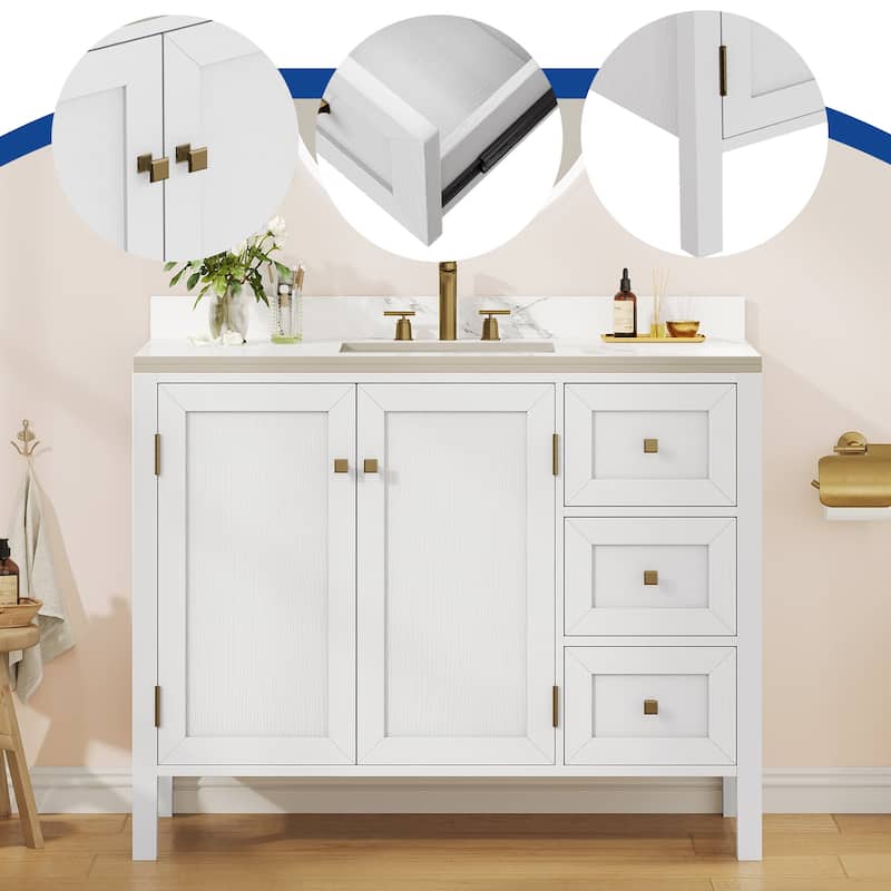 Moasis 36"/40"/ 47" Bathroom Vanity Cabinet with Sink