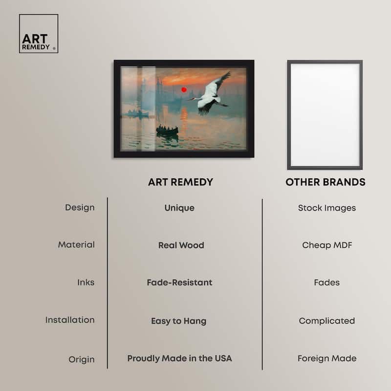 Crane Sunset Shadowbox by Art Remedy