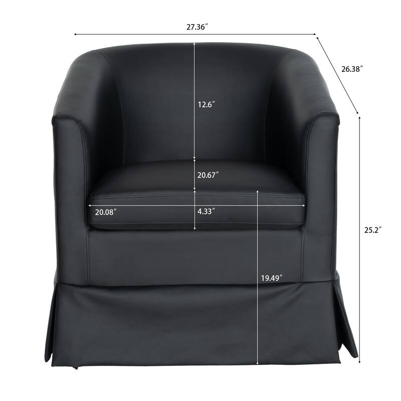 PU 360° Swivel Accent Chairs with Ergonomic Back and 220lb Weight Capacity