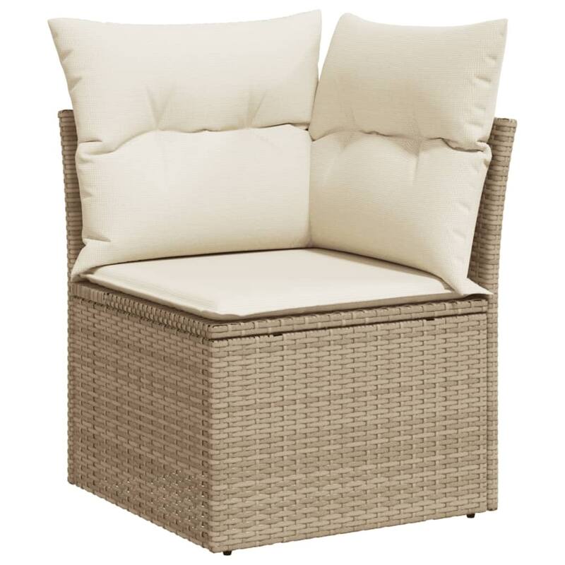 vidaXL Patio Sofa Set with Cushions Outdoor Conversation Furniture Poly Rattan