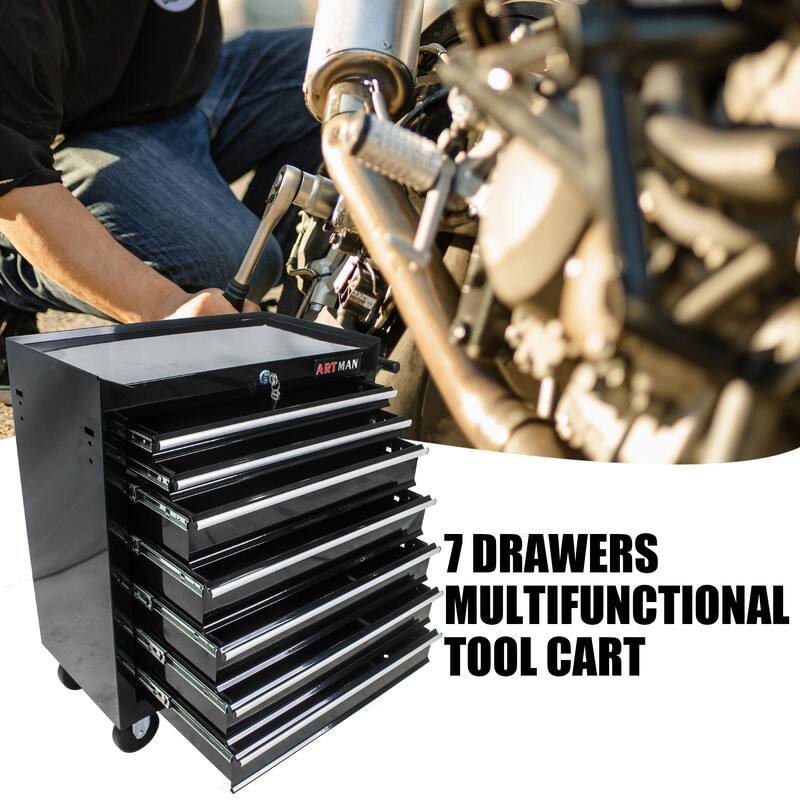 7 Drawers Multifunctional Tool Cart with Wheels