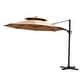 preview thumbnail 37 of 46, Crestlive Products Luxury 11.5 Ft Patio Cantilever Umbrella with Round Double Top Tan