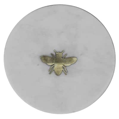 bumble bee inlay marble serving tray - 6"W x 6"D x 1"H