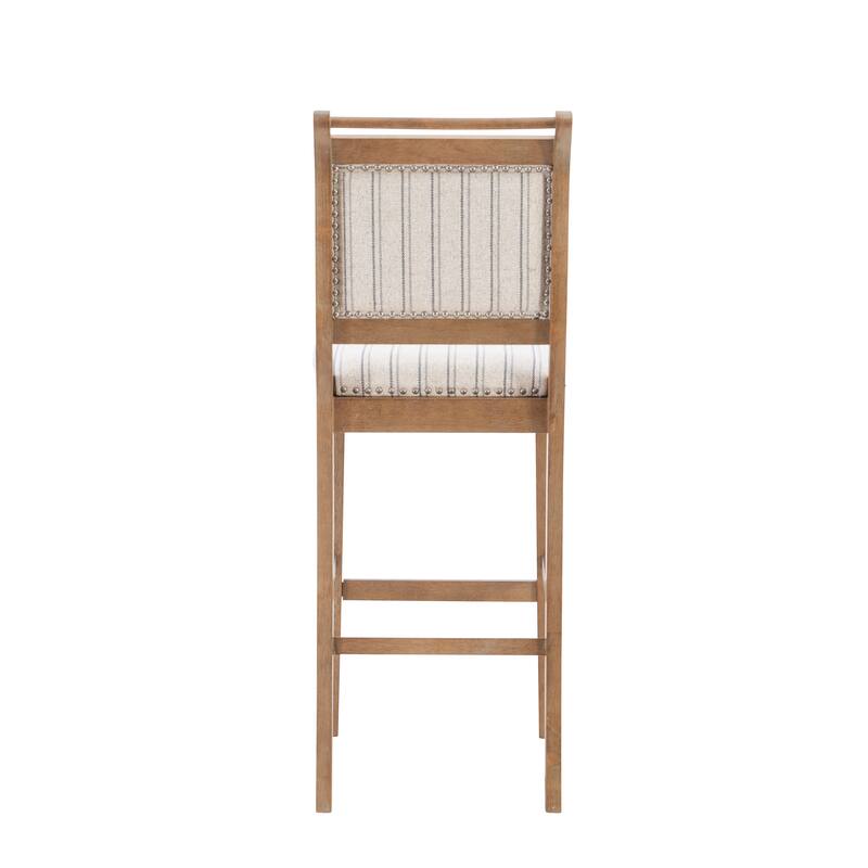 Demi-Grey Rustic Striped Bar Stool