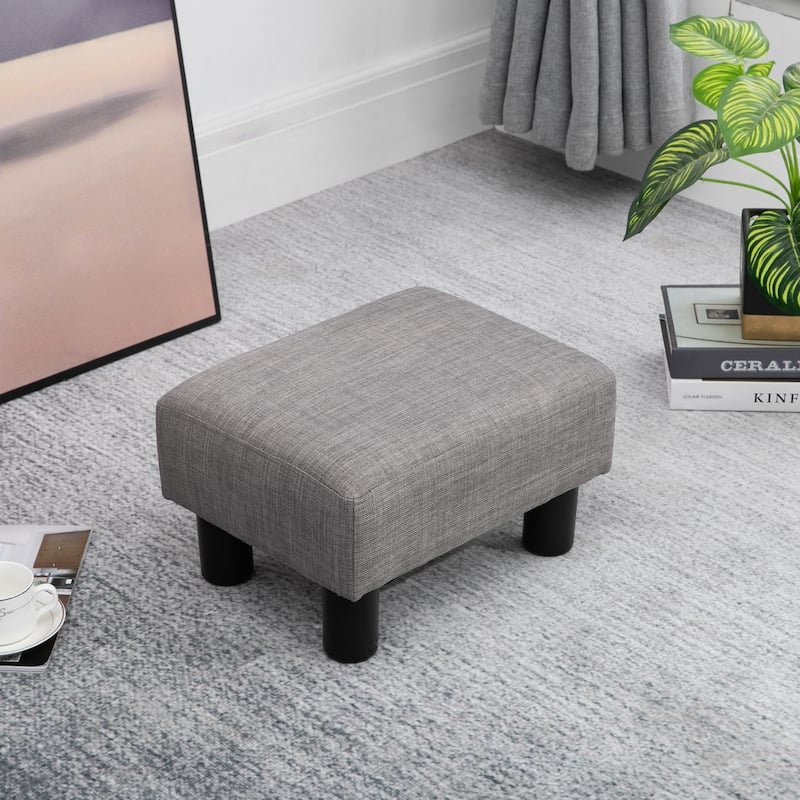 Copper Grove Chaparro Modern Linen Footrest Ottoman - Grey - Small