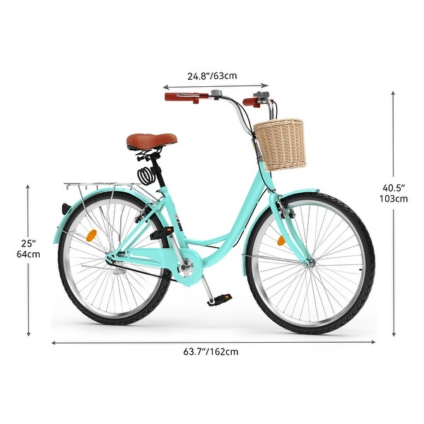 26 Inch Beach Cruiser Bike for Women - 1 Speed Commute Bike