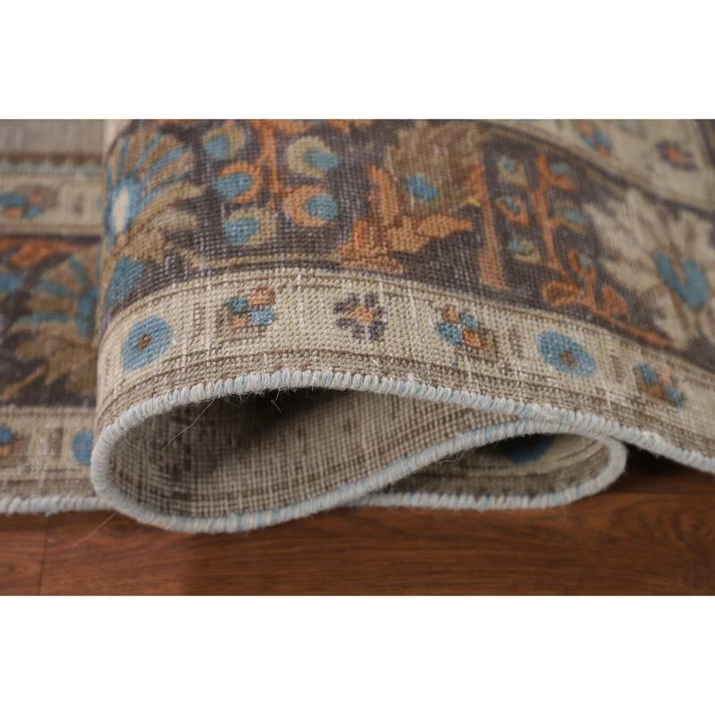 Distressed Over-Dyed Tabriz Persian Antique Rug Handmade Wool Carpet - 6'5"x 9'3"