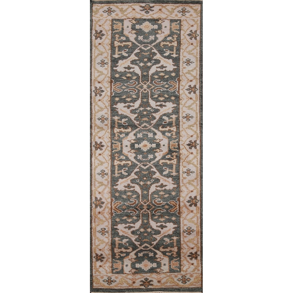 All-Over Oushak Oriental Runner Rug Handmade Wool Carpet - 2'9" x 8'4"