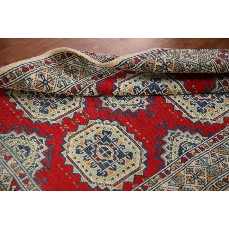 Kazak Accent Rug Hand-Knotted Wool Carpet - 3'5"x 4'10"