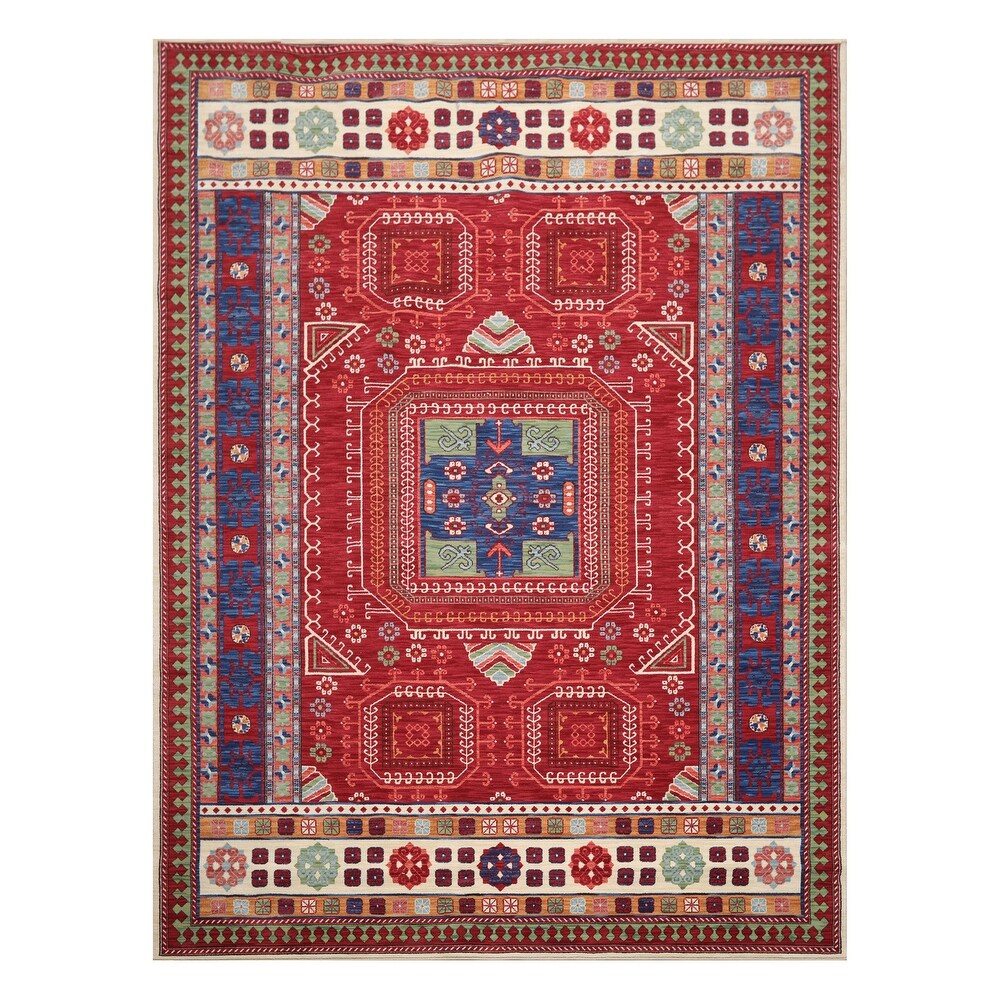 Overstock9x12 Machine Made 100 Wool Mohawk Home Southwestern Traditional Oriental Area Rug Red Blue Color 8 X 11 Red 8 X 11 Dailymail