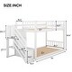 preview thumbnail 3 of 8, Twin over Twin Floor Bunk Bed, Ladder with Storage, White