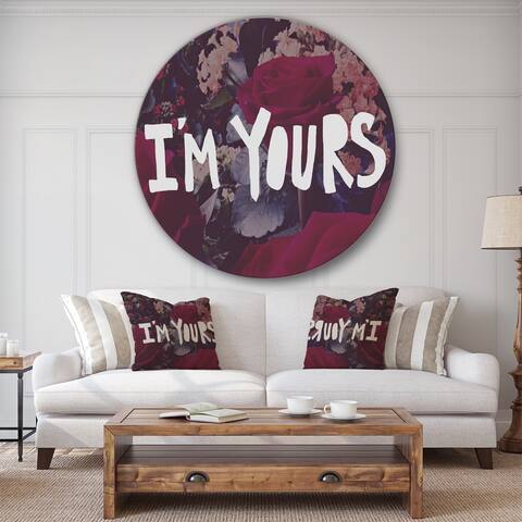 Designart 'I Am Yours' Cottage Metal Circle Wall Art