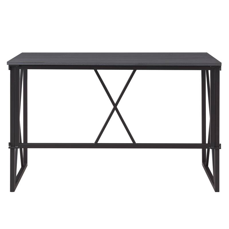 Desk - Gray Herringbone & Black Finish - 48" L x 24" W - Modern Office & Home Desk