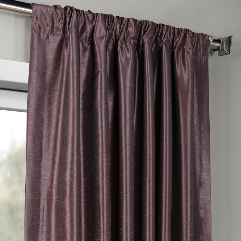Exclusive Fabrics Vintage Textured Faux Dupioni Silk Room Darkening Curtains (1 Panel)
