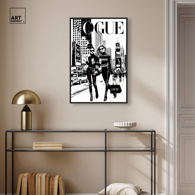 Shopping Gals Cover II Canvas by Art Remedy