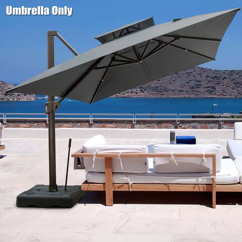 Pellebant 10 X 13 Feet Outdoor Cantilever Umbrella with Double Top