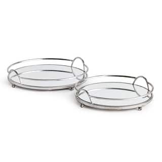 Hudson Mirrored Trays, Set Of 2 - Set of 2 Glass