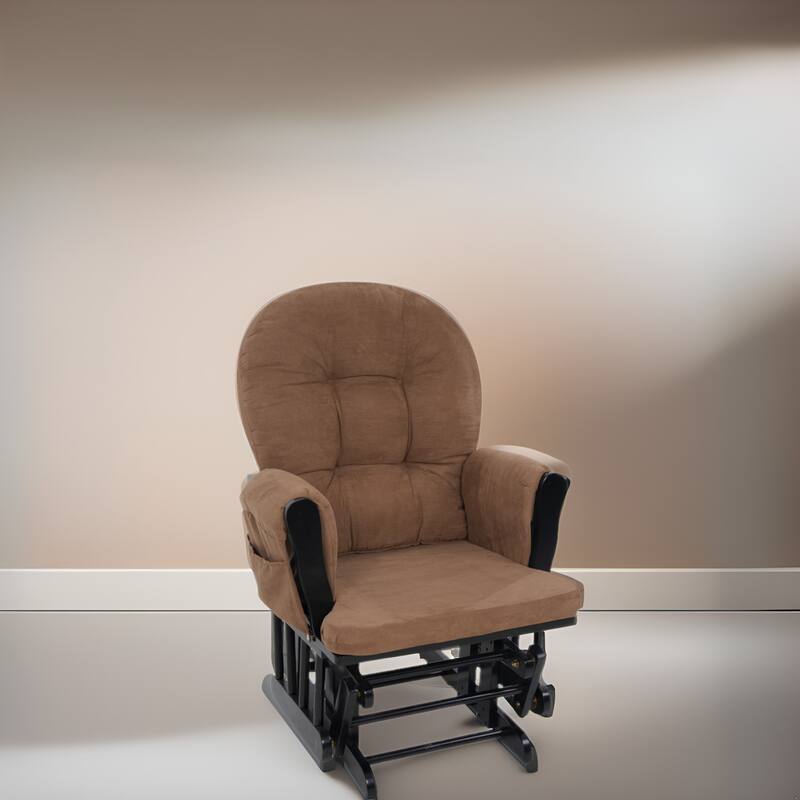 Nursery Glider and Ottoman Set - Reclining Rocker Chair with Padded Back, Armrests, and Cushions