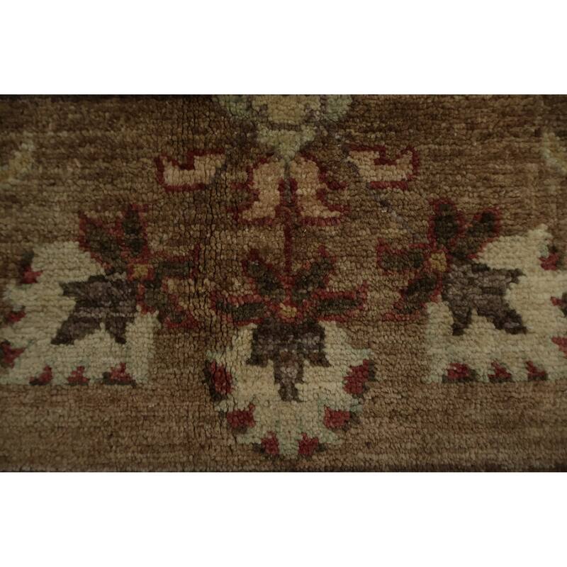 Hand Knotted Oriental 100% Wool Carpet Traditional Floral Beige & Ivories Peshawar Area Rug - 8' 4'' X 6' 2''
