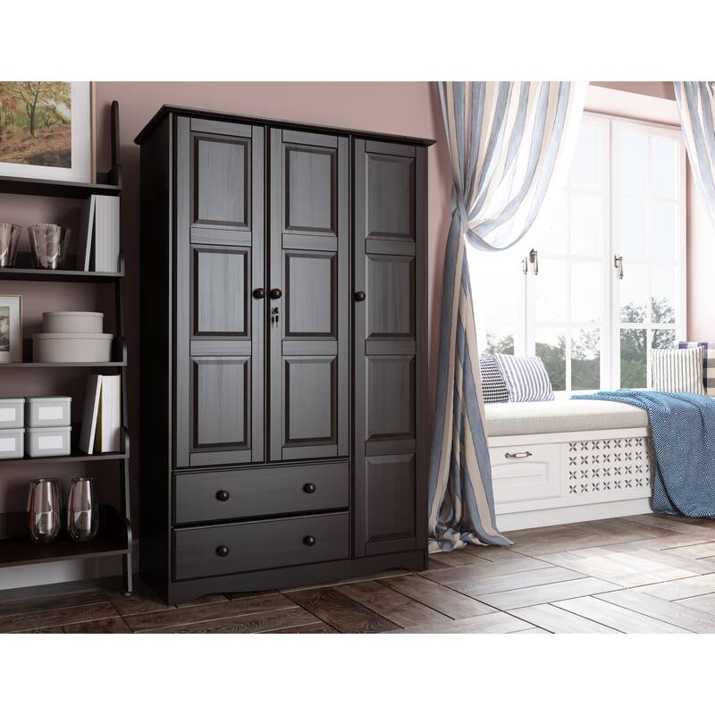 Palace Imports 100% Solid Wood Grand Wardrobe Armoire - Java