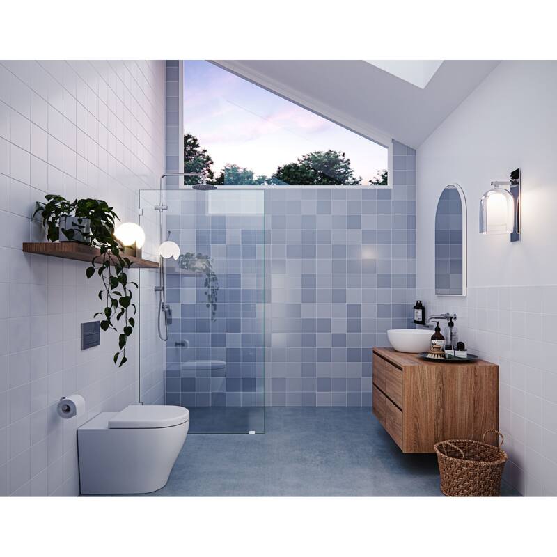 Glass Warehouse GW-SFP-34.5 Vela 78" High x 34-1/2" Wide Shower Screen - Chrome