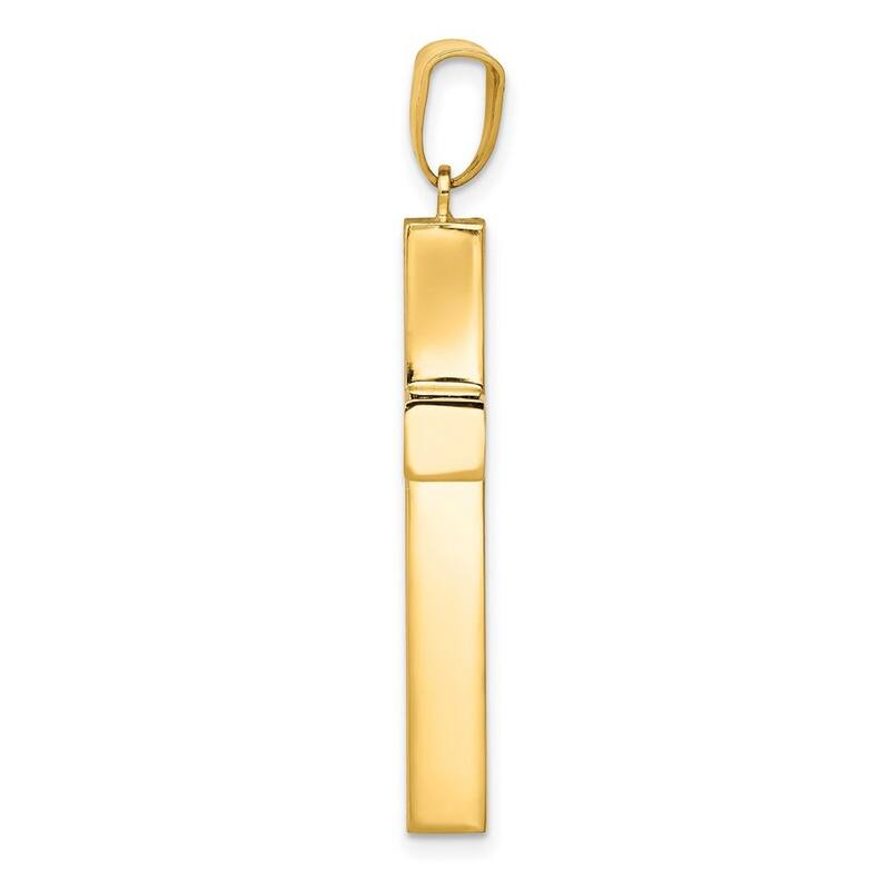 Curata 14k Yellow Gold 18" Polished Cross Hollow Pendant Necklace