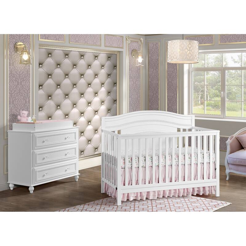 Oxford Baby Briella 4 in 1 Convertible Crib - White