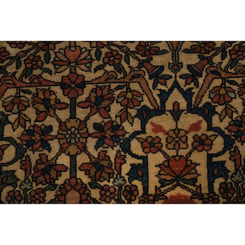 Hand Knotted Oriental 100% Wool Carpet Traditional All-Over Beige & Ivories Sarouk Area Rug - 6' 6'' X 4' 5''
