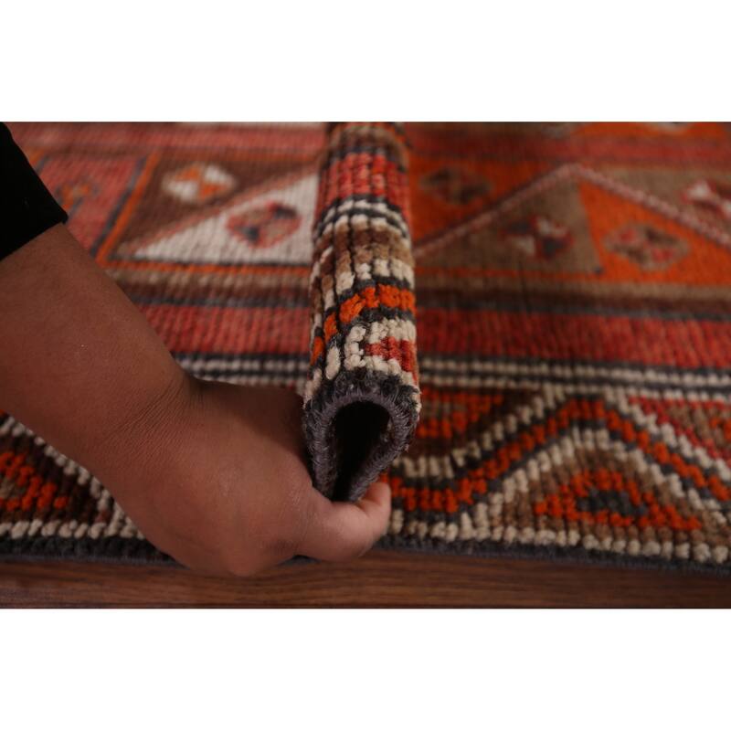Tribal Anatolian Turkish Vintage Runner Rug Hand-Knotted Wool Carpet - 2'11"x 10'0"